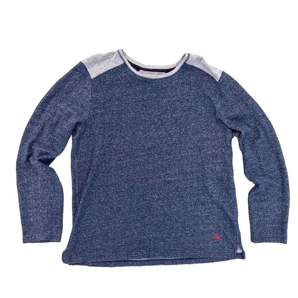 Tommy Bahama‎ Sweater Mens XL Cotton Crew Neck Pullover Raglan Casual Blue